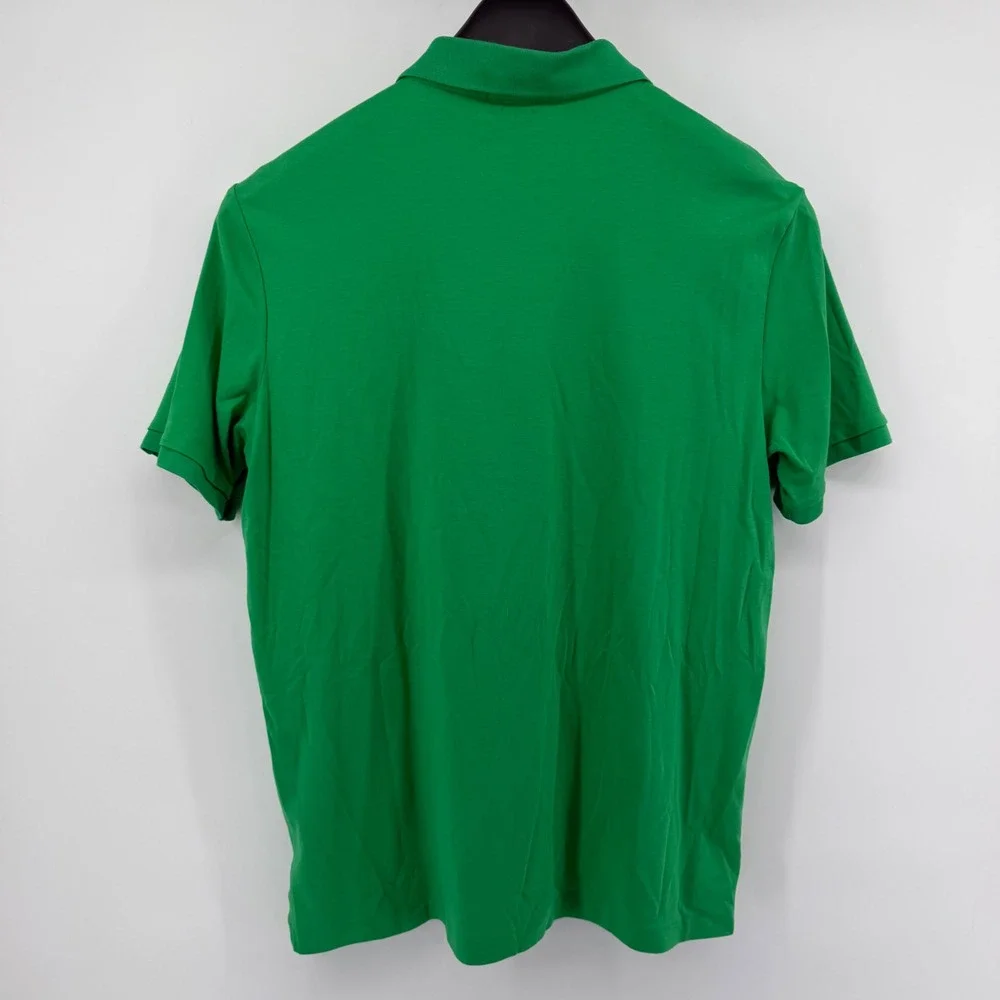 Polo Ralph Lauren Polo Shirt Men Large Green Classic Fit Short Sleeve Flesh pony